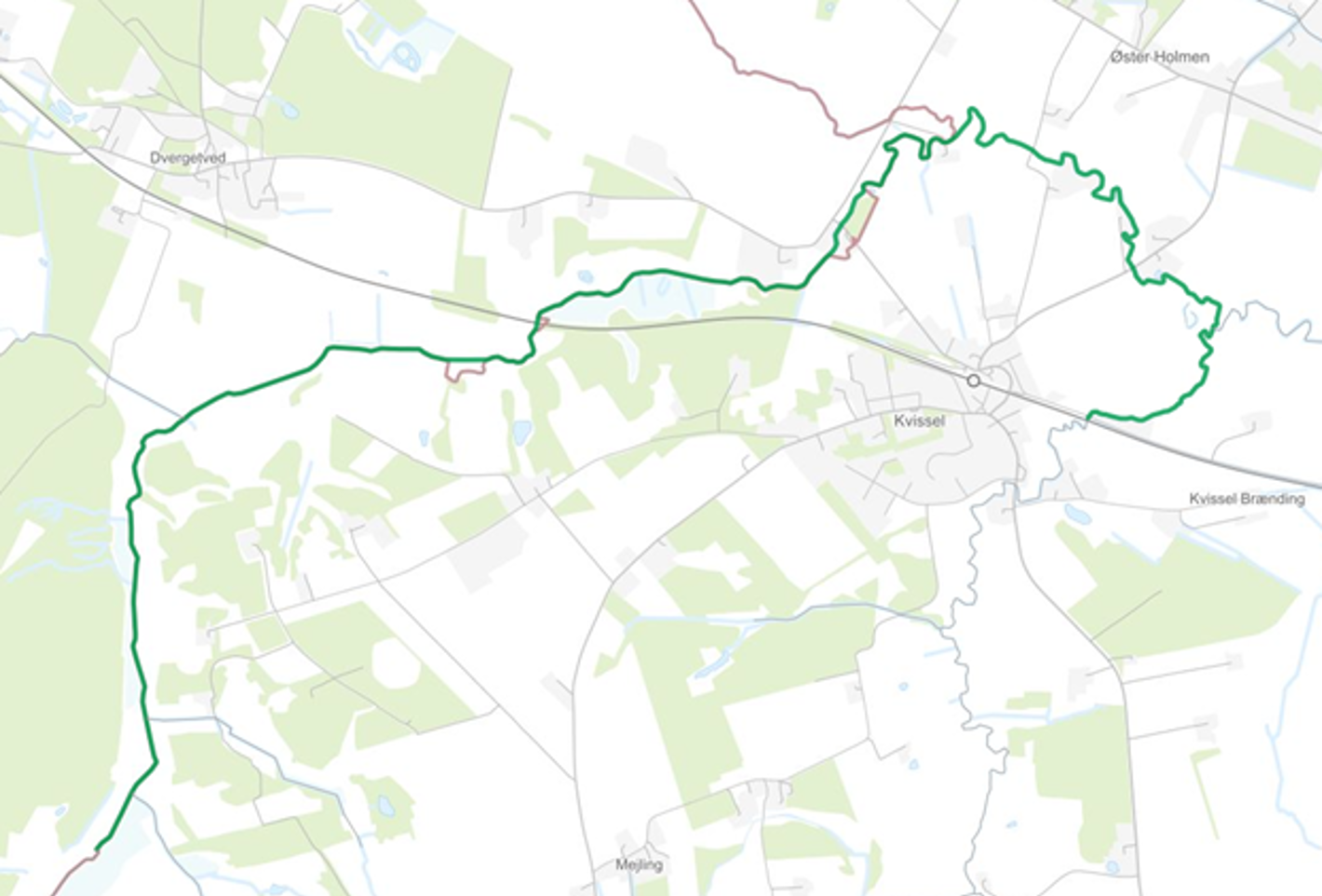 Kort over Elling og Skærum Å