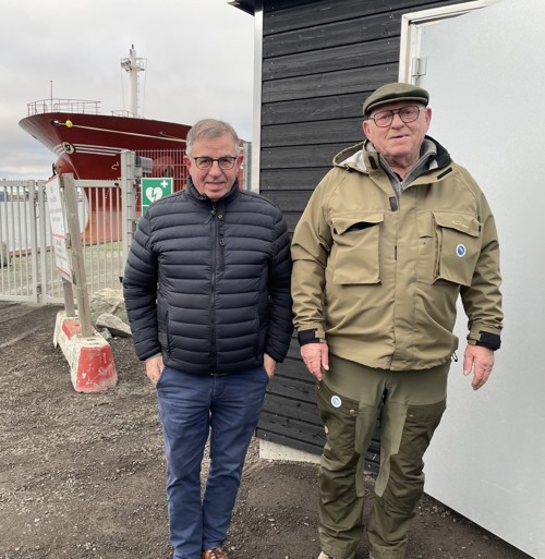 Borgmester Karsten Thomsen og Bjarne Wallentin, formand for lystfiskerforeningen