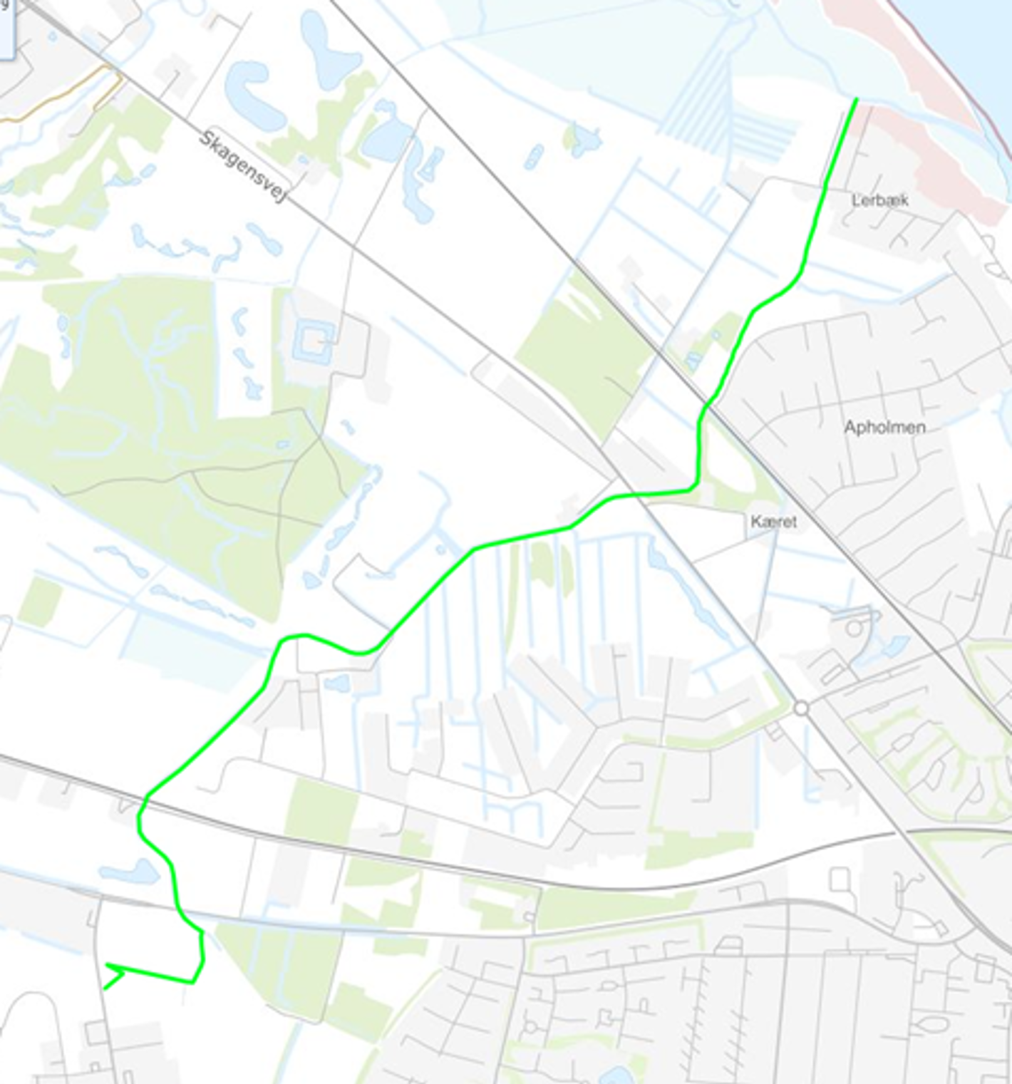 Kort over Lerbæk Å