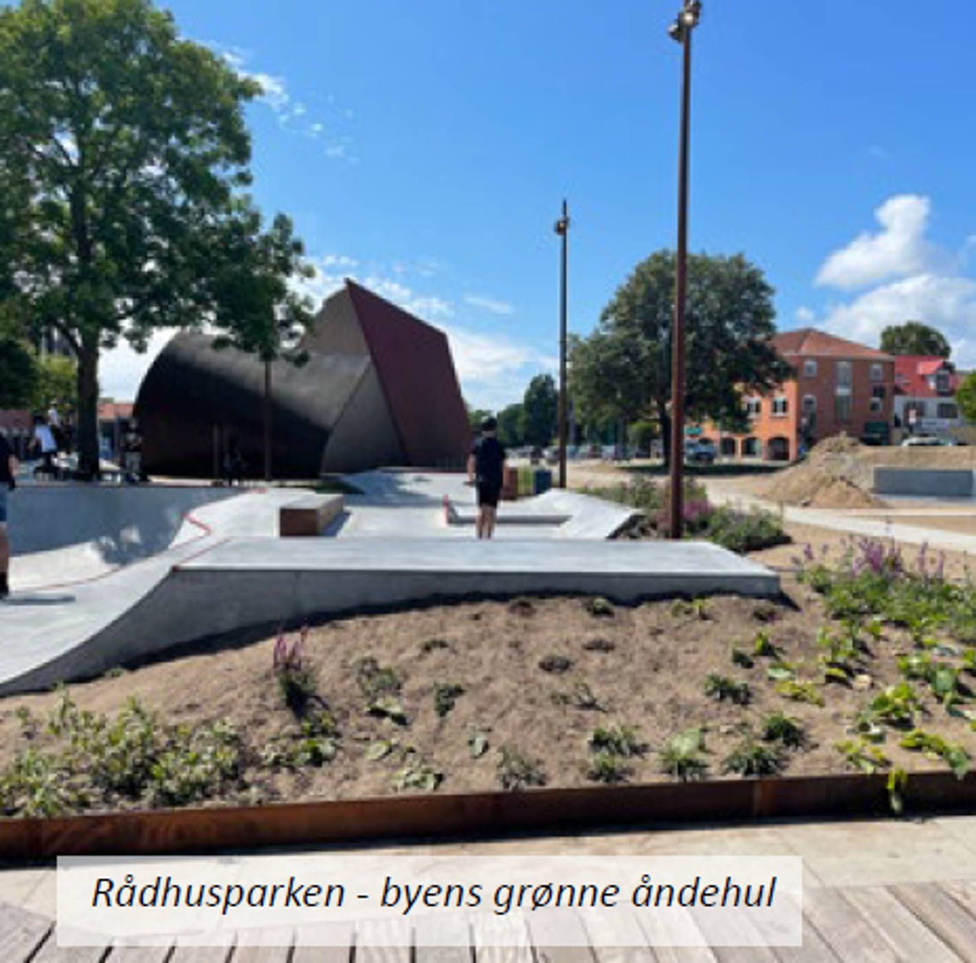 Foto af skaterbane i Rådhusparken