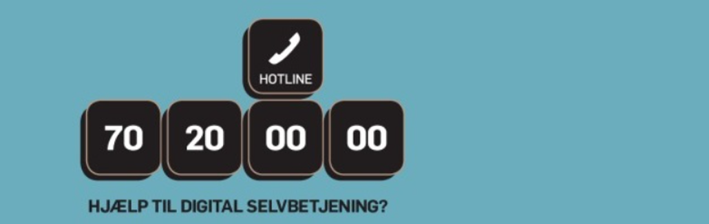 Billede af telefonnummeret til Den Digitale Hotline tlf. 70 20 00 00