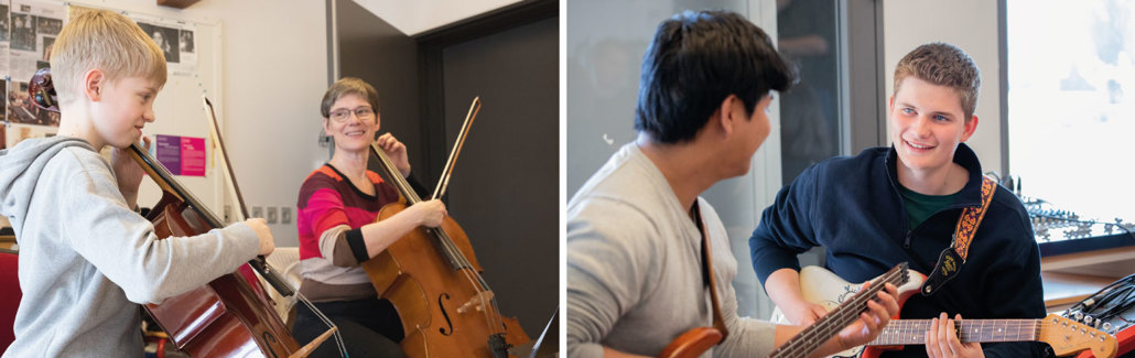 Musikskoleelver og en musikskolelærer