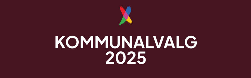 Banner med kryds og teksten "Kommunalvalg 2025"
