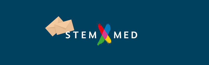 Banner med teksten "Stem med" og to kuverter til illustration af muligheden for at brevstemme