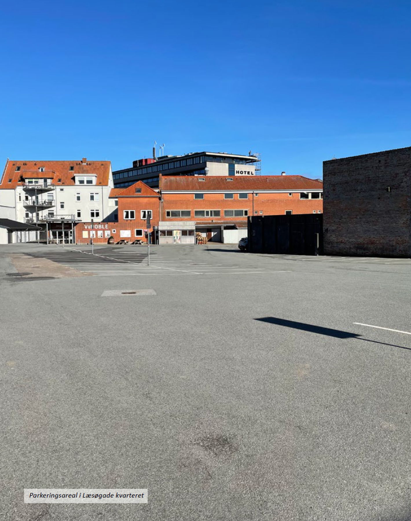 Foto af parkeringsareal i Læsøgade kvarteret