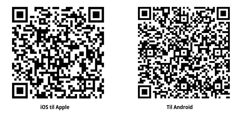 QR-koder til NemPlads - til venstre iOS til Apple og til højre til Android