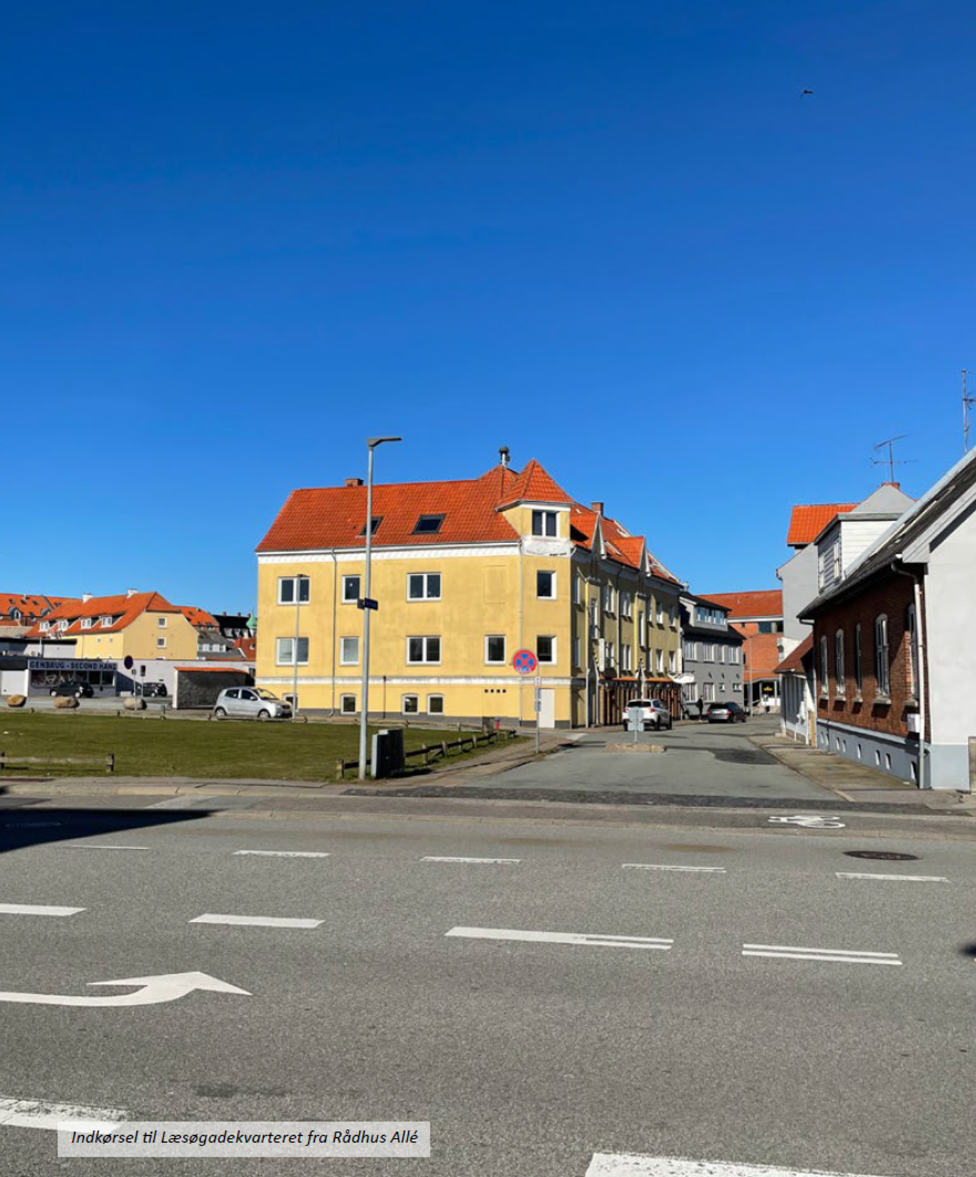 Foto af indkørsel til Læsøgade kvarteret