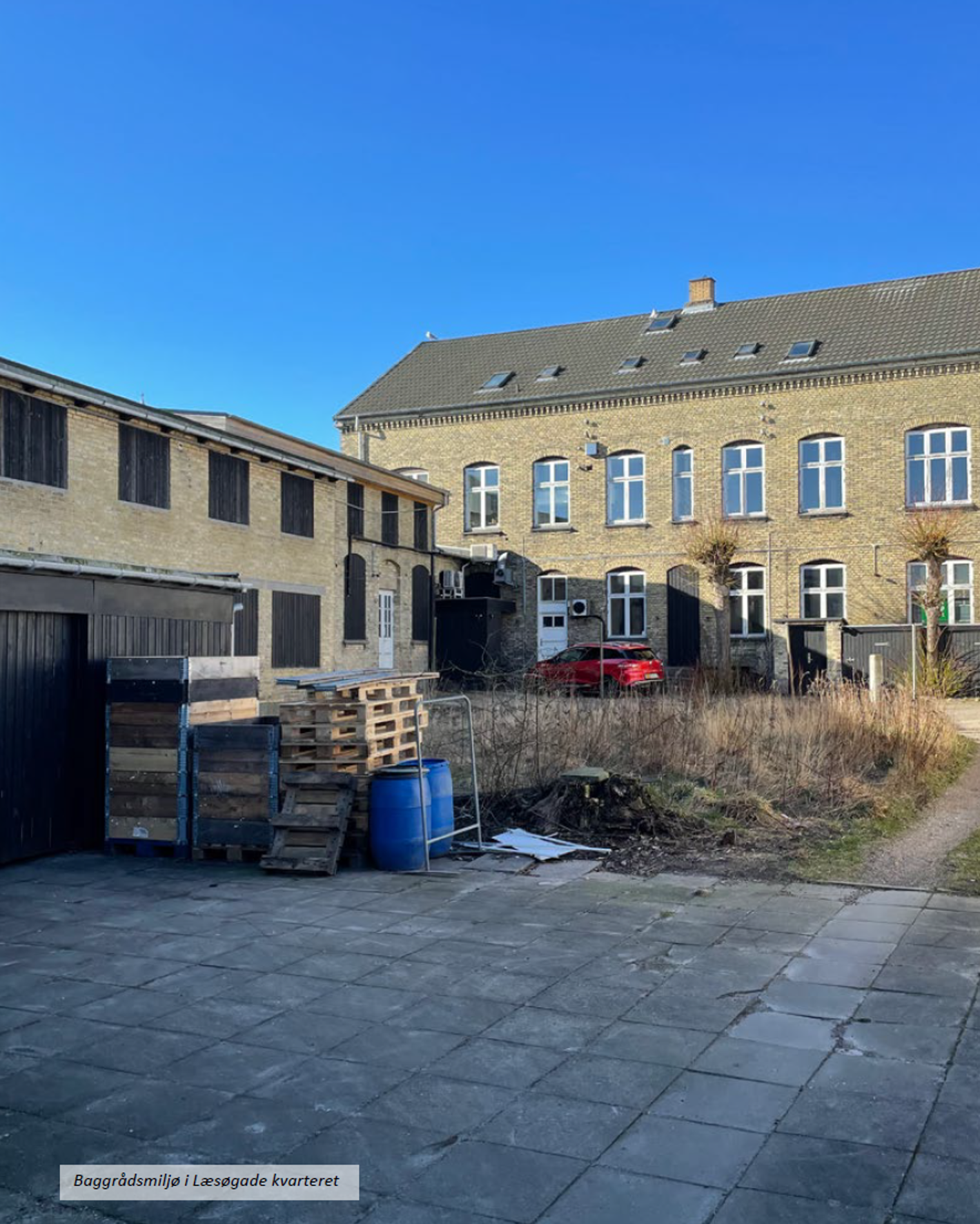 Foto af baggårdsmiljø i Læsøgade kvarteret