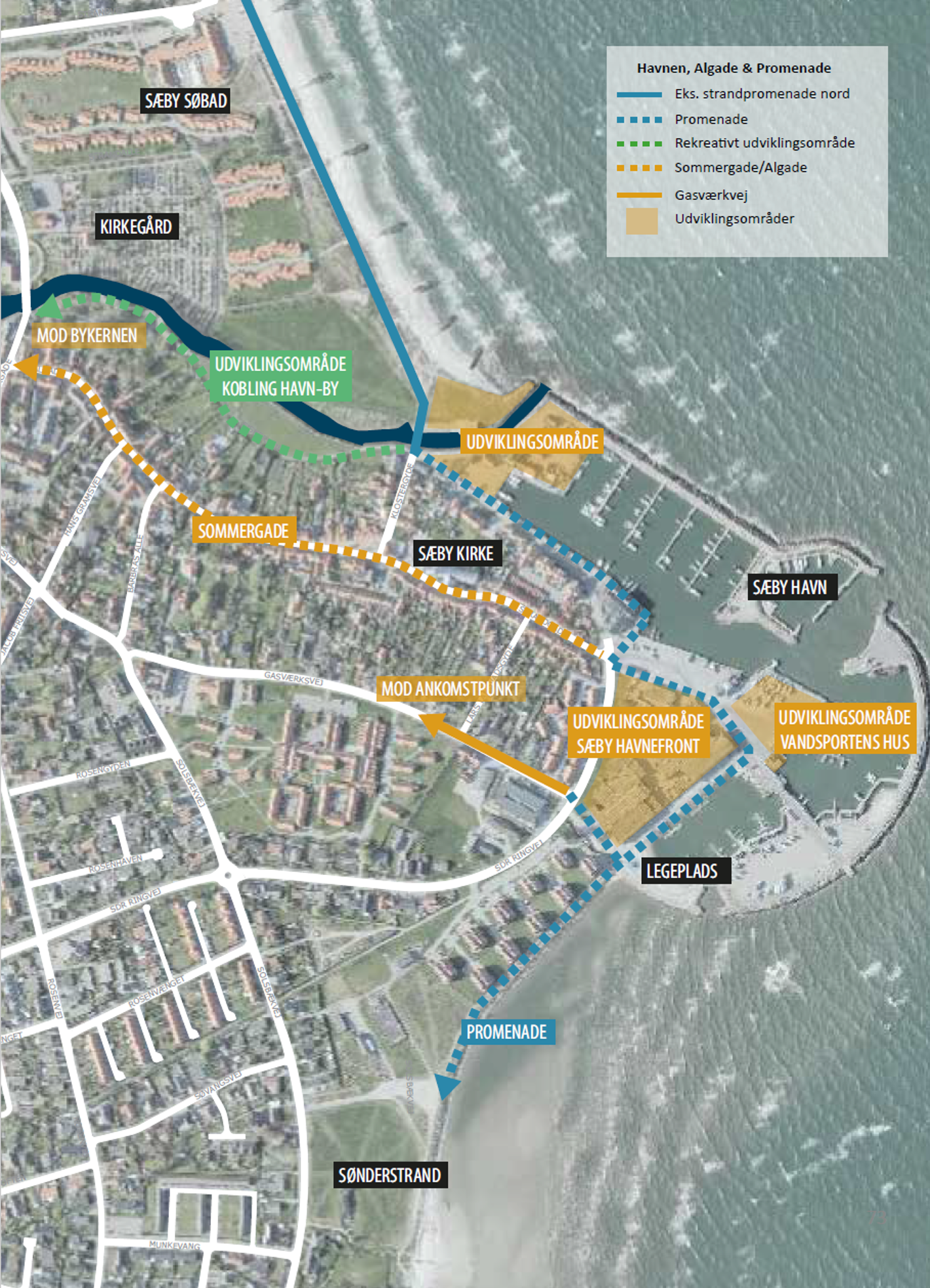 Kort over havnen, Algade og promenaden